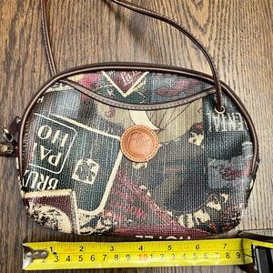 Chic Brown and Cream Patterned Crossbody Bag